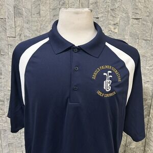 Arnold Palmer Signature Golf Course Polo Shirt Sz XL Navy Blue Preowned